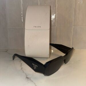 Prada Black Sunglasses with Cream Case